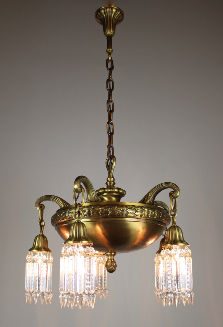 Beaux Arts Crystal Chandelier. Modernism
