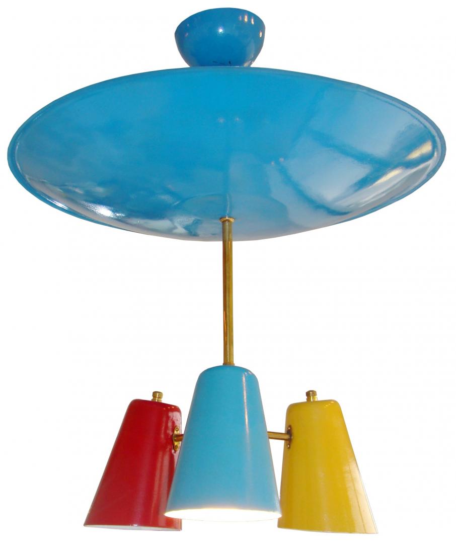 Mid Century Modern Italian Multicolor Ceiling Light ...