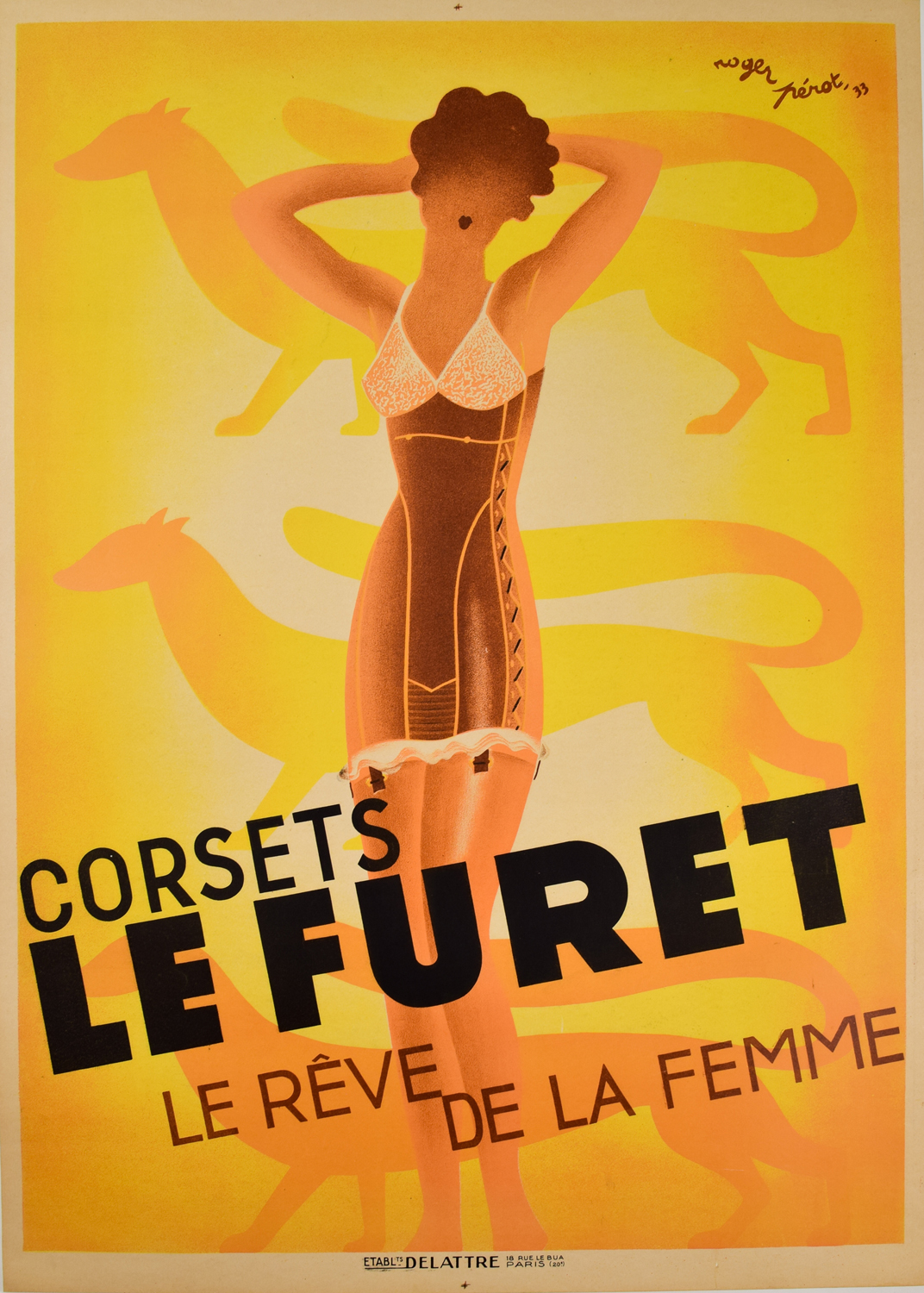 Corsets Le Furet Original French Art Deco Poster | Modernism