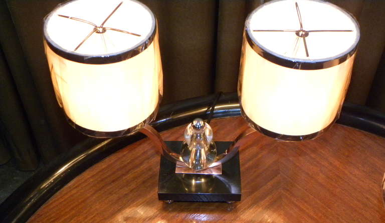 Modernist Art Deco French Pair Of Table Desk Bed Lamps | Modernism
