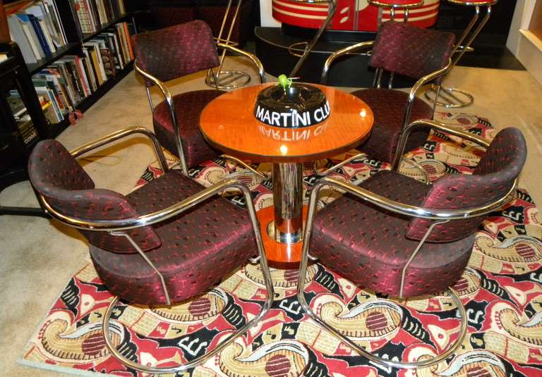 4 Streamline American Art Deco Cocktail Chairs Martini Modernism