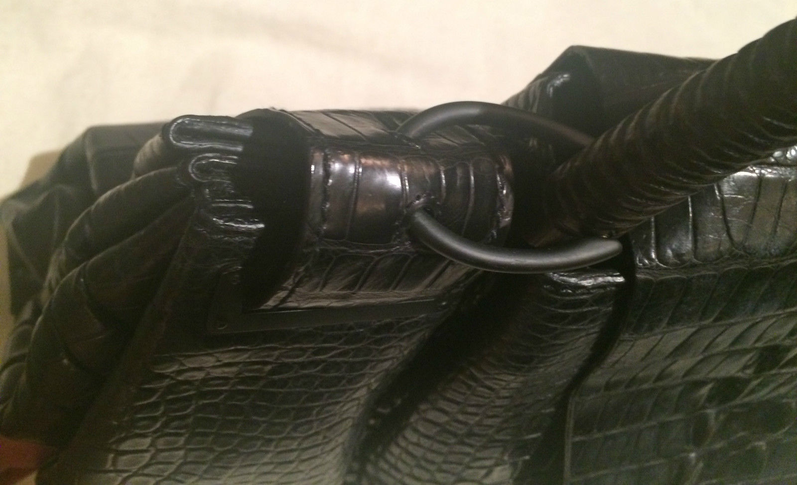 Gucci by Tom Ford Black Crocodile Wood-Handle Doctor Bag