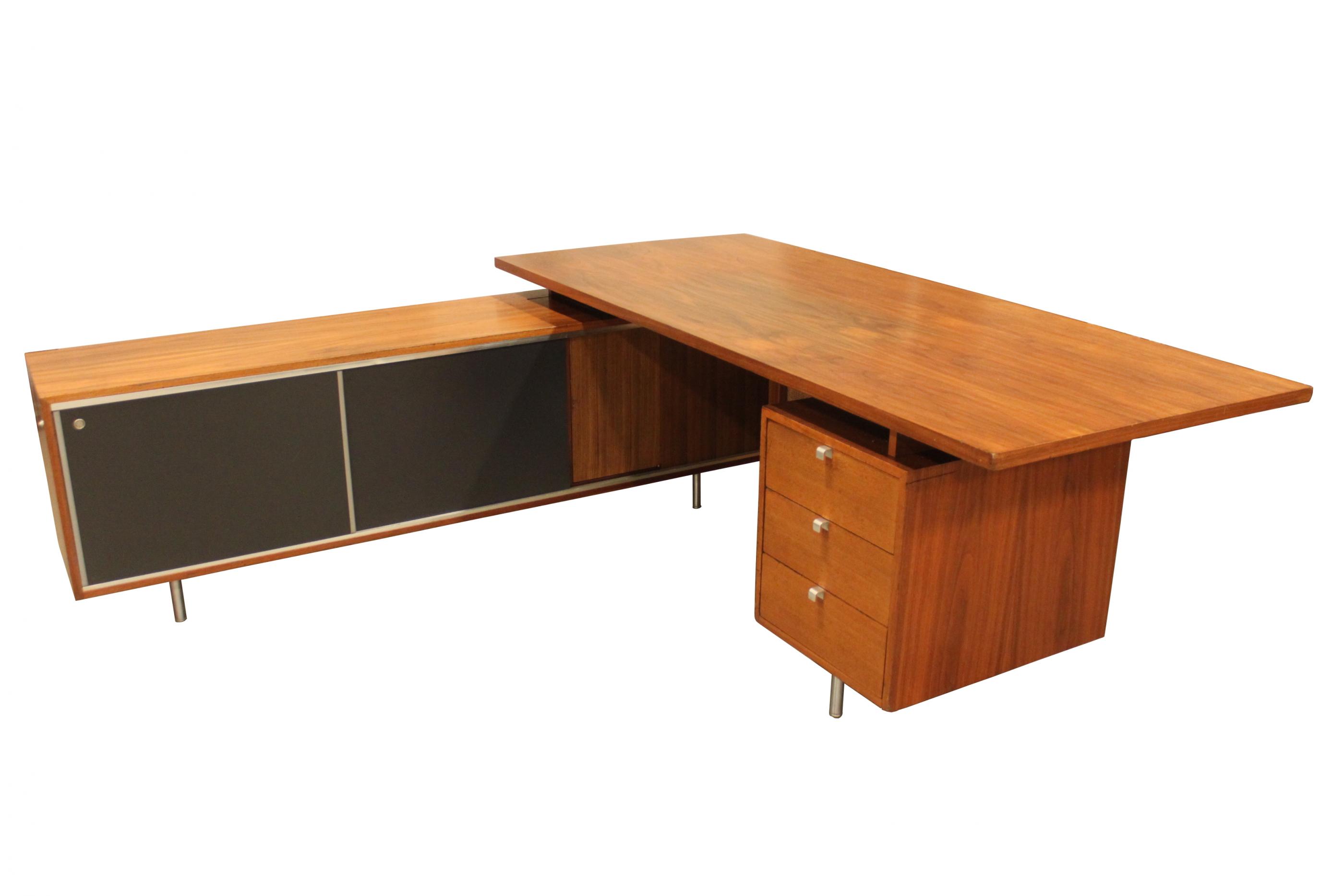 Vintage 1960s George Nelson Executive Desk  By Herman 