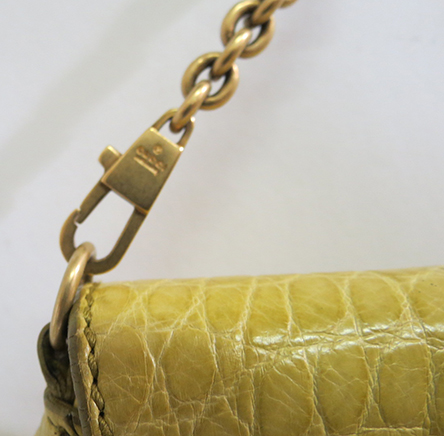 Gucci Chartreuse Crocodile Horsebit Clutch Bag By Tom Ford