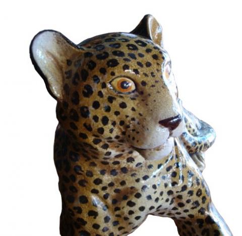 Italian Mid Century Porcelain Cheetah Statue