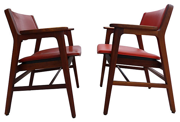 Danish Modern Style Chairs By W H Gunlocke Chair Company Modernism