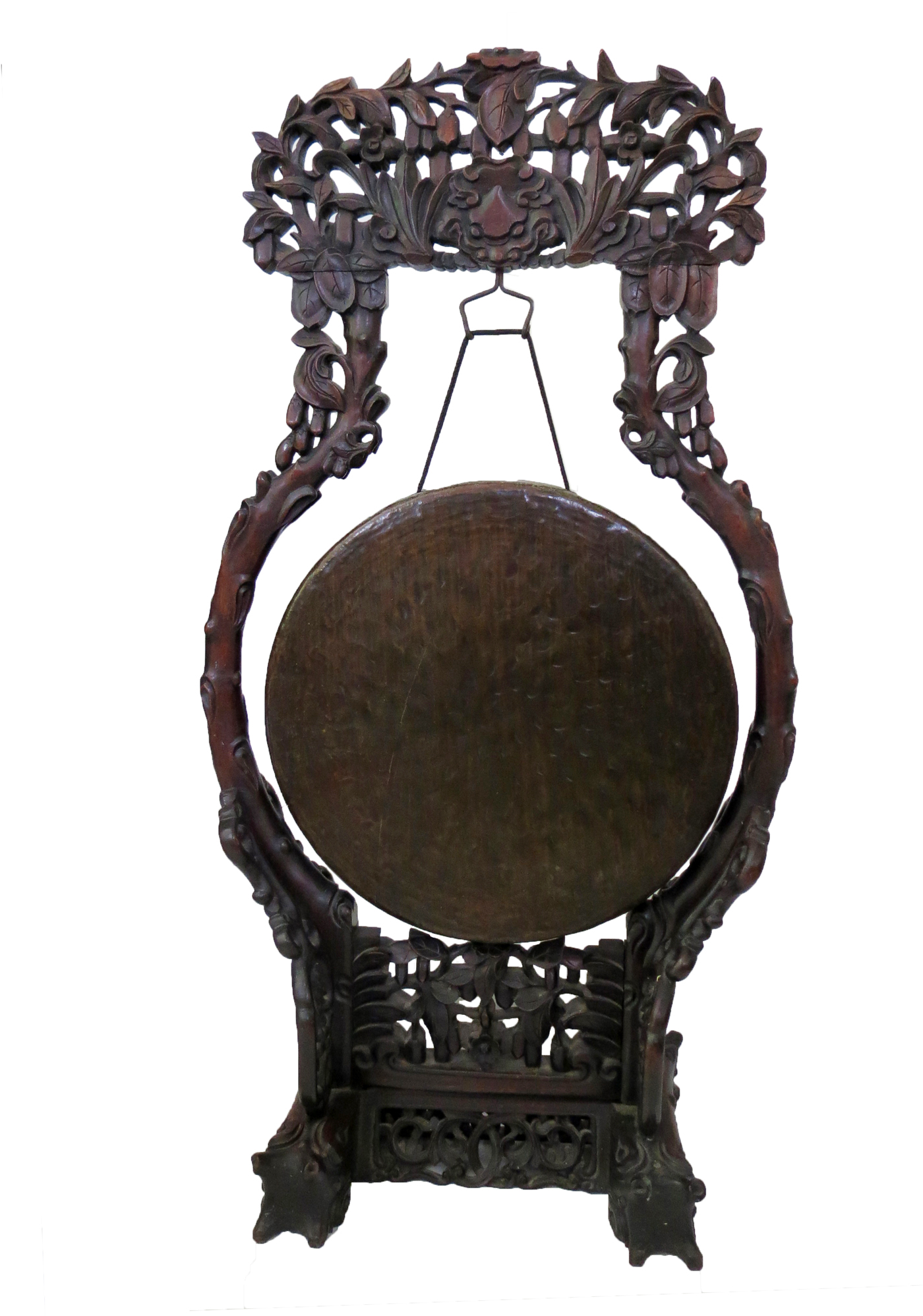 Antique Chinese Dinner Gong on Stand | Modernism