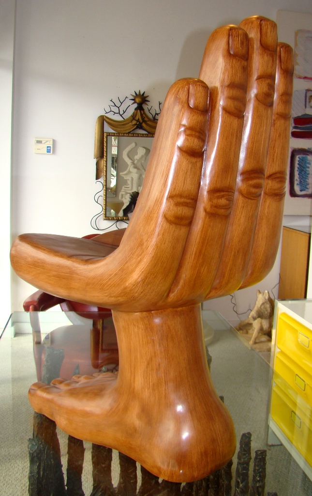 Amazing Carved Hand Chair in Style of Pedro Friedeberg
