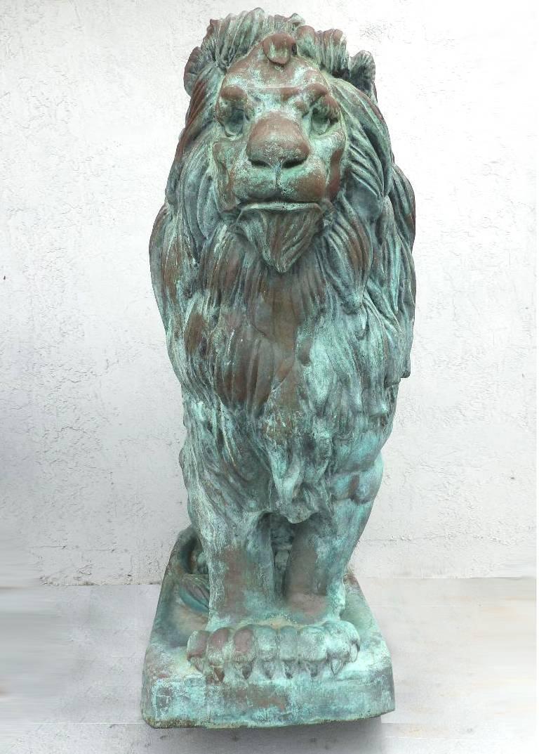 Statuette Félin Bronze Style Antique - Réplique D'après Barye - Aubaho