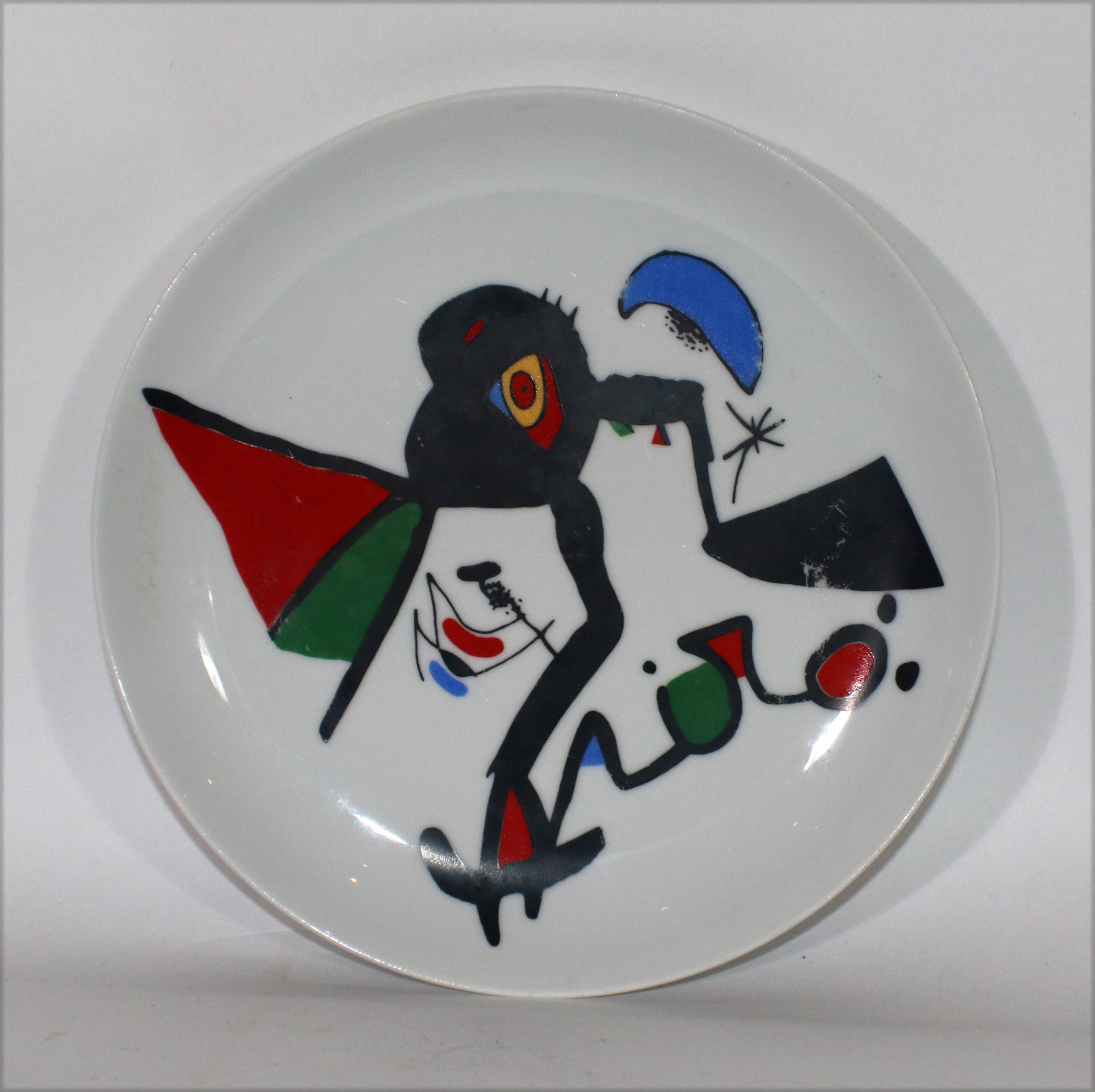 After Miro Hand Painted Ceramic Plate | Modernism