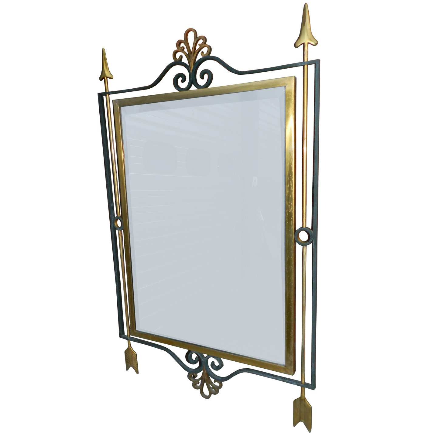 Art Deco Arrows Mirror Gilt And Wrought Iron | Modernism