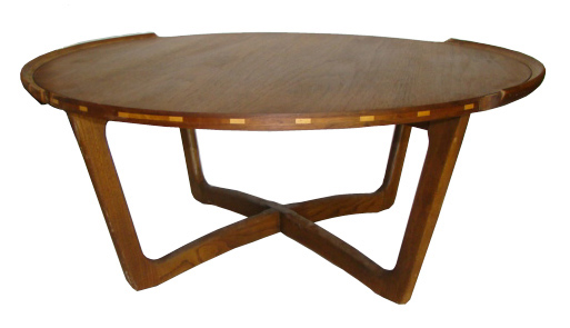 Large 1950's Mid Century Modern Round Teak Wood Coffee Table | Modernism