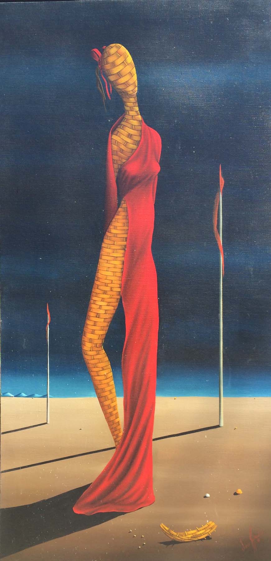 Jorge Sanchez Surrealist Dominican Large Oil 1960s Great Bio | Modernism