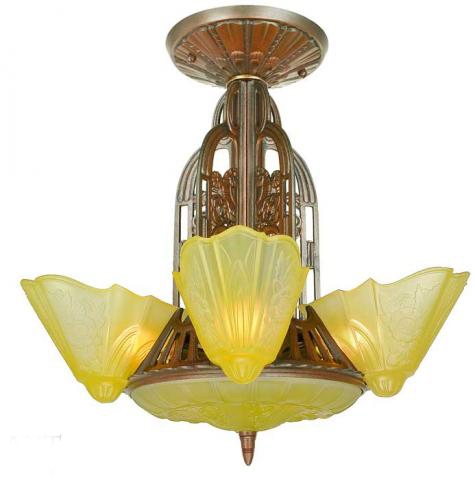American Art Deco Waterfall Chandelier by Lightolier | Modernism
