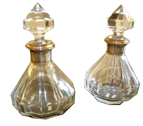 Matching Pair Of European Crystal Decanters ART DECO-Modernism