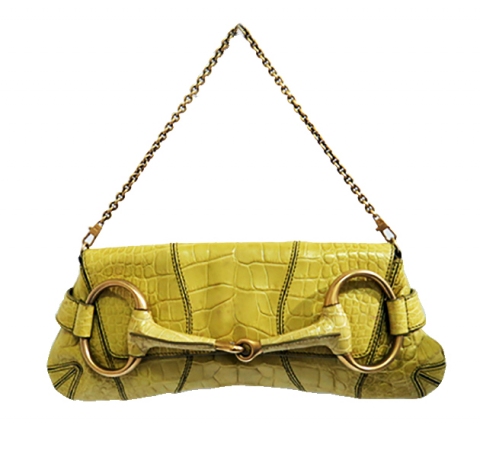 Gucci Chartreuse Crocodile Horsebit Clutch Bag By Tom Ford | Modernism