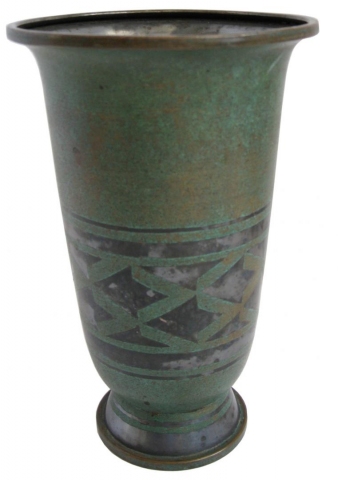 French Art Deco Dinanderie Vase by Luc Lanel ART DECO-Modernism