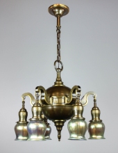 6 Light Edwardian Ball Light Fixture. Early 20th Century-Modernism