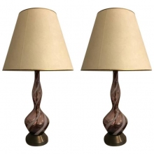 Pair of Murano Venetian Mid-Century Colored Table Lamps MID-CENTURY MODERN-Modernism