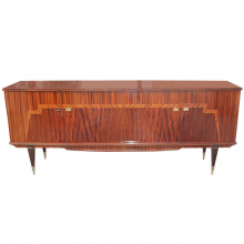 French Art Deco Flame Mahogany Buffet, 1940's ART DECO-Modernism