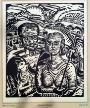 Rare 1937 Woodblock Abraham S. Weiner - Milk And Honey - ART DECO-Modernism