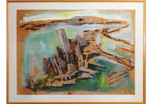 Large Abstract Gouache Painting CONTEMPORARY-Modernism