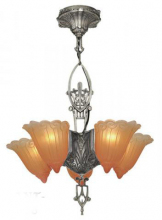 Antique Original Lincoln 5 Light Chandelier ART DECO-Modernism