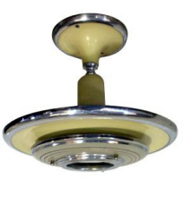 American Modernist Aluminum & Yellow Enamel Ceiling Lamp MID-CENTURY MODERN-Modernism