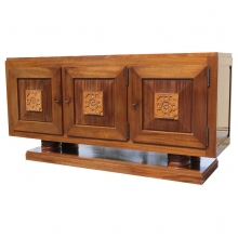 French Art Deco Carved Mahogany Buffet By Gaston Poisson ART DECO-Modernism