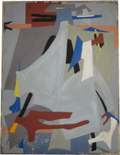 1940's Esphyr Slobodkina Mixed Media Abstract Painting ART DECO-Modernism