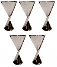Five Art Deco Maison Desny Silvered Metal Cocktail Cups ART DECO-Modernism