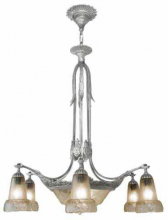 Antique Art Deco French 7 Light Chandelier ART DECO-Modernism