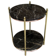Jacques Adnet French Art Deco Marble, Brass & Copper Table ART DECO-Modernism