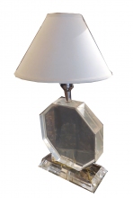 A Modern Geometric Lucite Base Table Lamp MID-CENTURY MODERN-Modernism