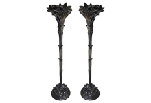 Pair Of Serge Roche Plaster Palm Torchiere Lamps MID-CENTURY MODERN-Modernism
