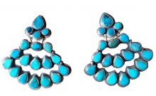 Native American Clip-on Turquoise Earrings-oscar Betz MID-CENTURY MODERN-Modernism