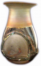 Contemporary Hand Blown Art Glass Vase with Metallic Tones CONTEMPORARY-Modernism