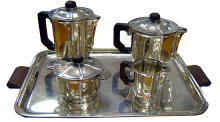 French Art Deco Silverplate Five Piece Tea Set ART DECO-Modernism