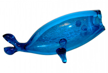 Mid Century Modern Blown Glass Fish Vessel, Blenko Glass MID-CENTURY MODERN-Modernism