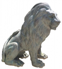 Pair of 2 Bronze Outdoor Lion Statues -Modernism