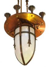 Deco Chandelier Copper & Glass ART DECO-Modernism