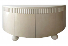 Lacquered Demilune Console Cabinet On Ball Feet CONTEMPORARY-Modernism