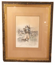Edouard Detaille French Army Painting 'fac-simile D Apres' MID-CENTURY MODERN-Modernism