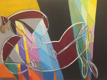 Anya Fisher Russian American Cubist Nude C.1970 MID-CENTURY MODERN-Modernism