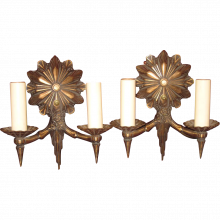 Original Art Deco Bronze Wall Sconces Pair ART DECO-Modernism