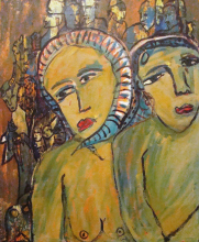 Artist Andres Serrano Abstract Painting signed Habana Cuba CONTEMPORARY-Modernism