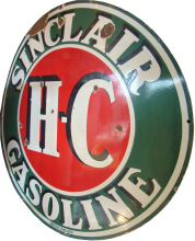 Sinclair H. C. Double Sided Porcelain Advertising Sign SOLD MID-CENTURY MODERN-Modernism