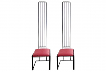 Pair Of Modernist Iron Tall Back Chairs MID-CENTURY MODERN-Modernism