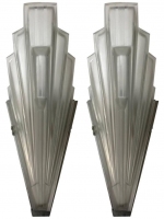 Pair of French Art Deco Skyscraper Sconces Signed by Sabino ART DECO-Modernism