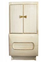 Tall Mid Century Modern Wardrobe Dresser In Off-white & Gold MID-CENTURY MODERN-Modernism